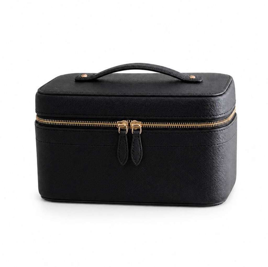 LuxeVoyage™ PU Leather Makeup Organizer