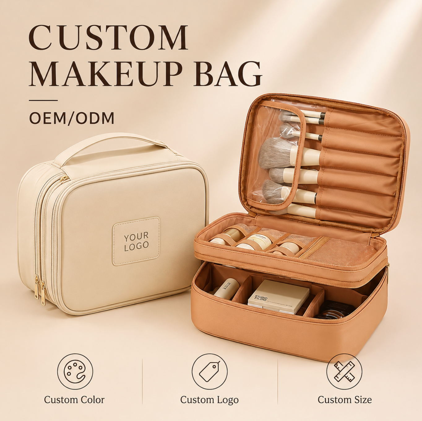 Chic Multi-Pocket Travel Cosmetic Organizer Bag