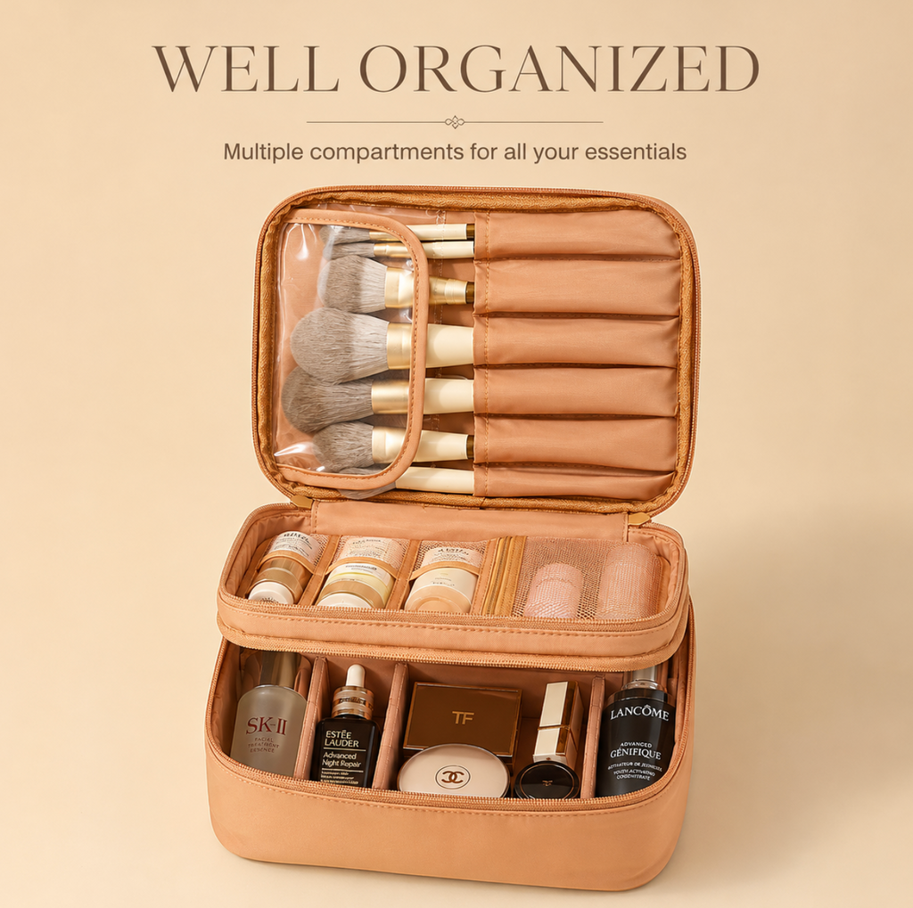 Chic Multi-Pocket Travel Cosmetic Organizer Bag