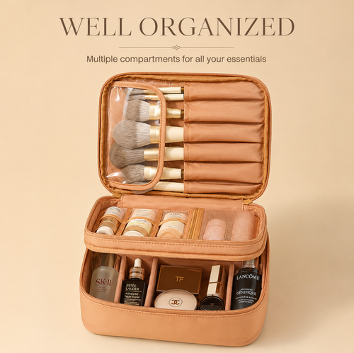 Chic Multi-Pocket Travel Cosmetic Organizer Bag