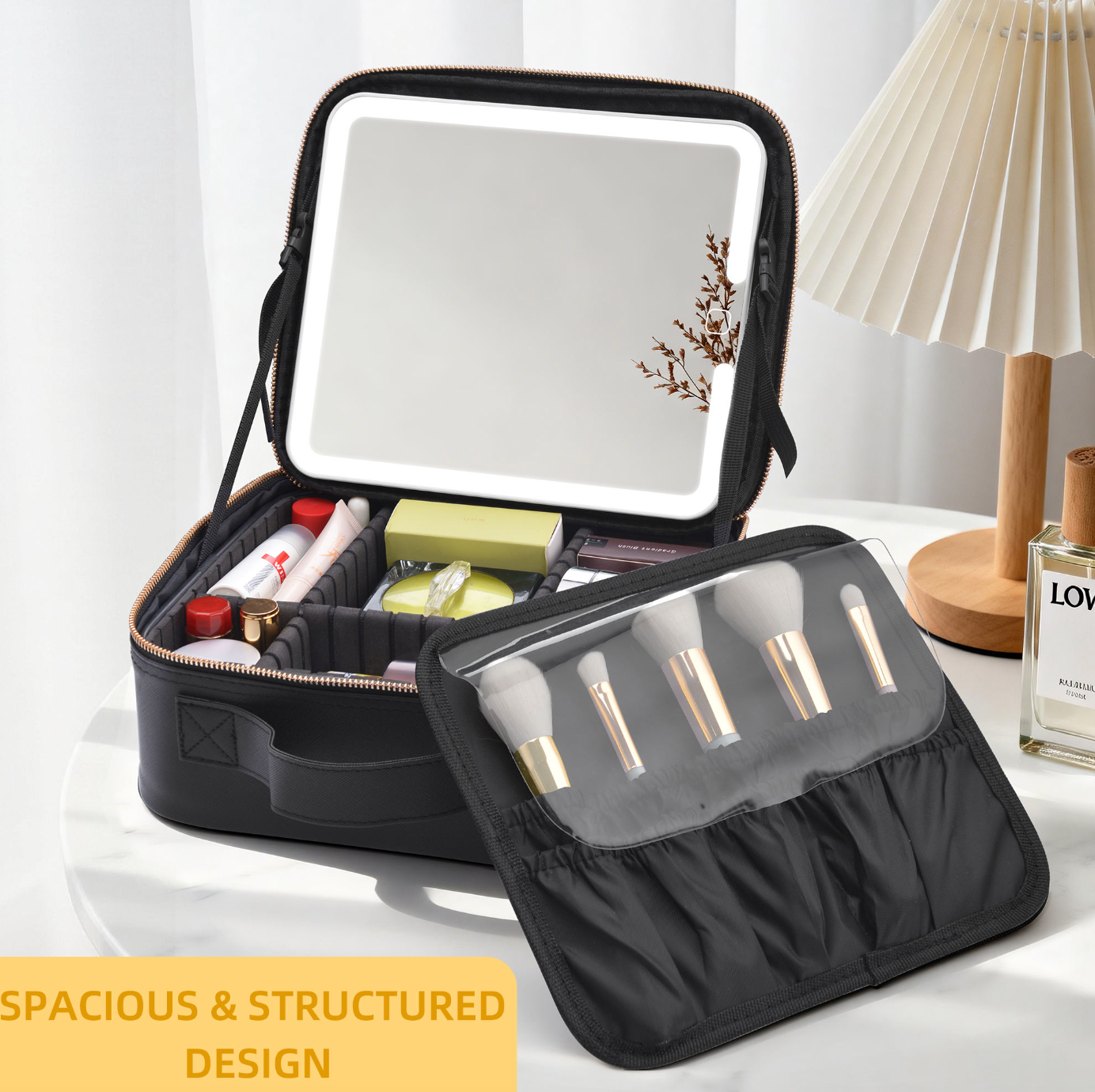 Luxe PU Leather Makeup & Cosmetic Organizer Bag