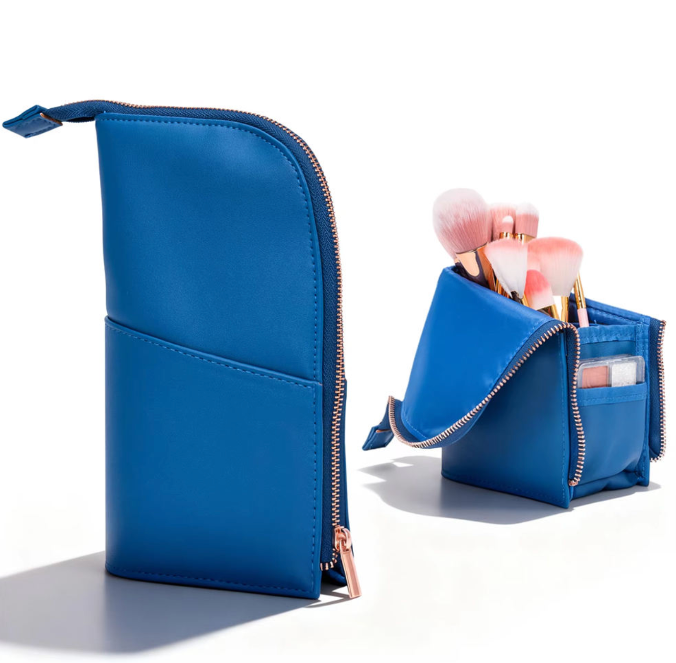 Luxe Roll-Up PU Leather Jewelry & Cosmetic Organizer