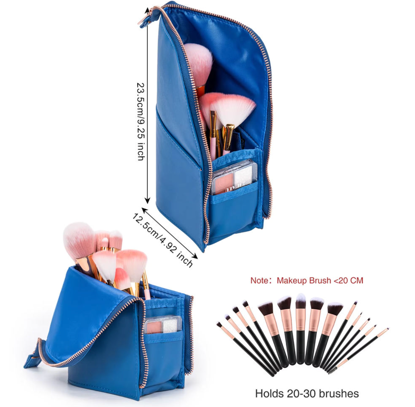 Luxe Roll-Up PU Leather Jewelry & Cosmetic Organizer