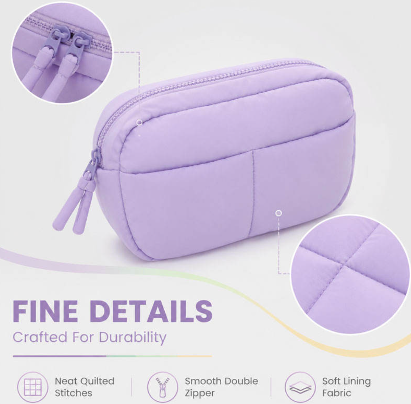 Mini Quilted Luxe Cosmetic Pouch