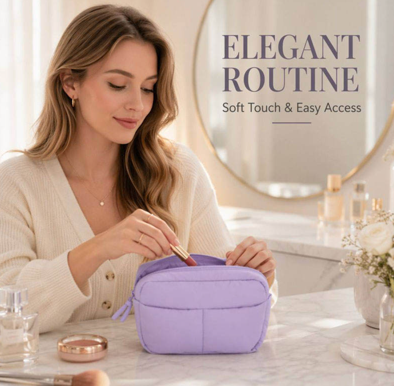 Mini Quilted Luxe Cosmetic Pouch